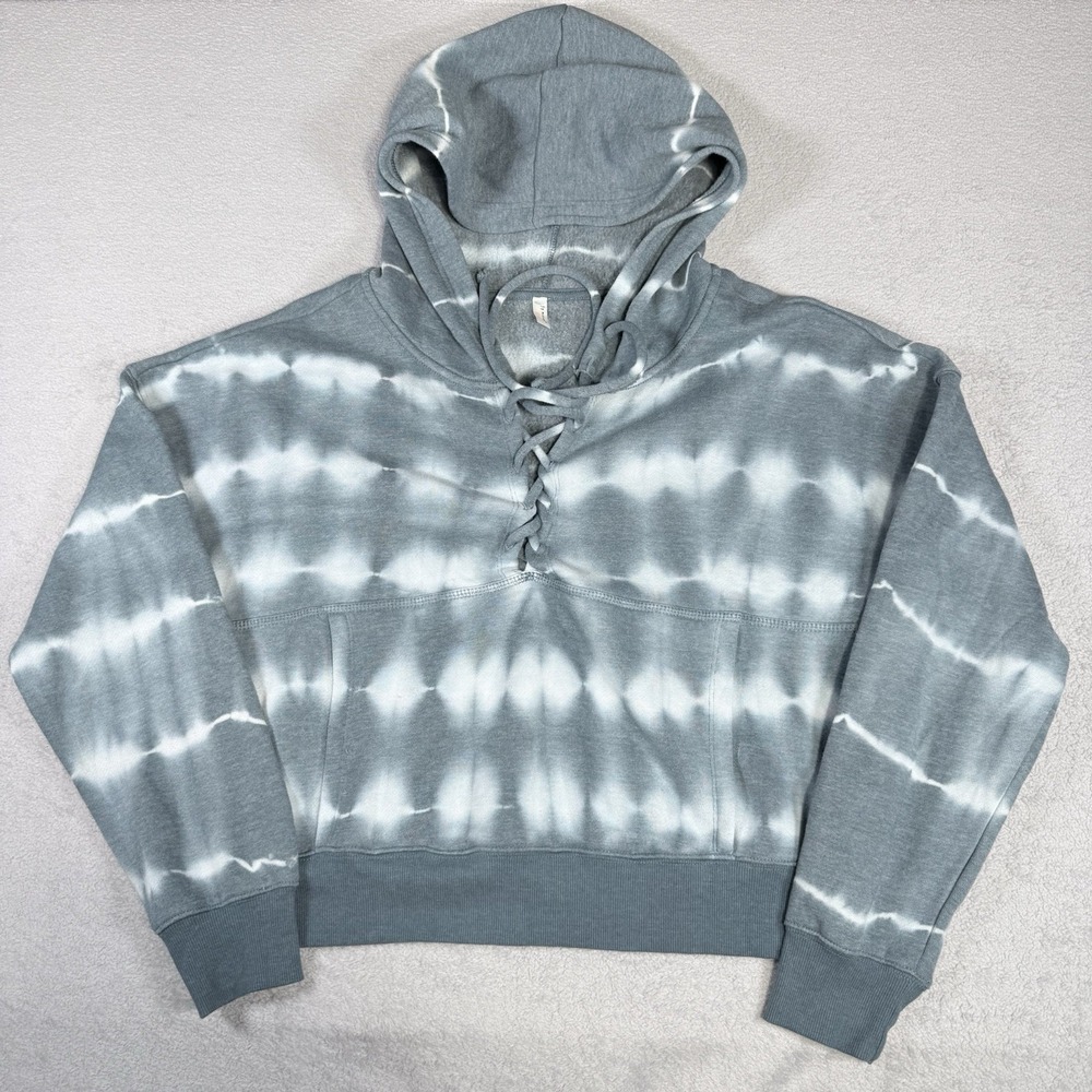 FP MOVEMENT FREE PEOPLE Hoodie Sweatshirt Women SIZE Medium Ozark Mist Lace Up